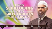 Does swallowing one's Saliva nullify the fast? by Dr Zakir Naik | Ramadhaan - A Date with Dr Zakir
